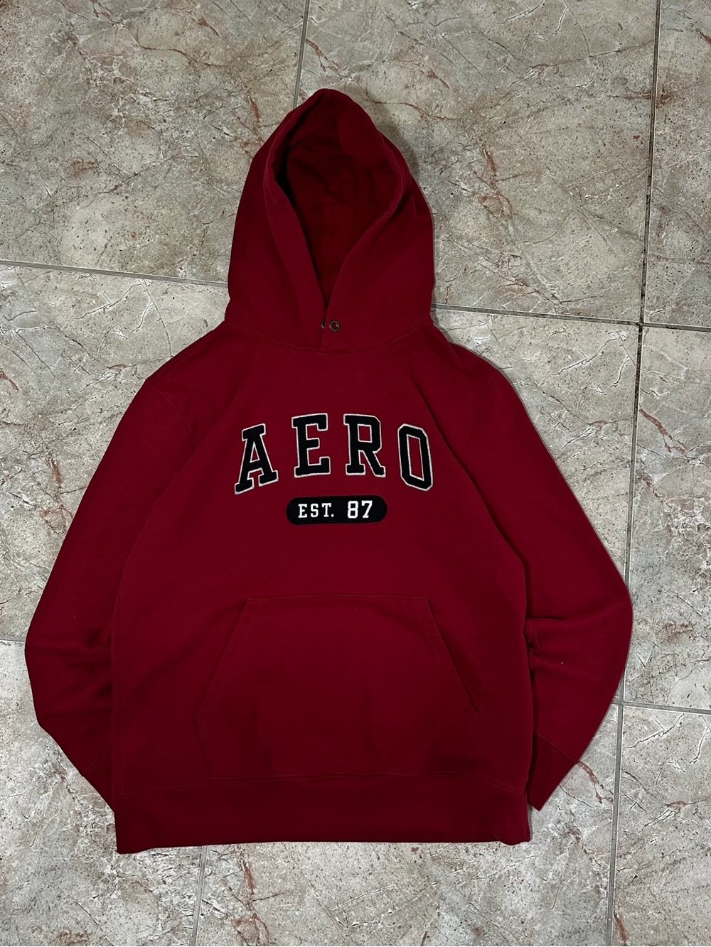 Aeropostale AERO EST. 87 Red Varsity Hoodie Large